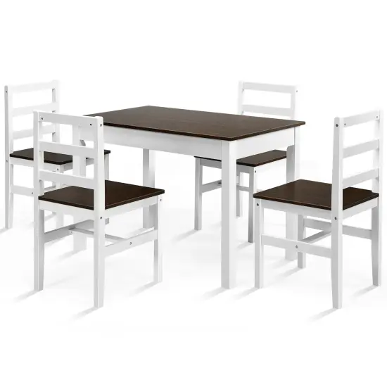 5 Pieces Solid Wood Compact Kitchen Dining Set {1}