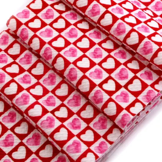 Pink Valentine Block Hearts Bullet Fabric 1 yard {3}