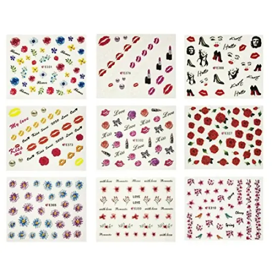 Wrapables Beauty Nail Art Nail Stickers 3d Flower Stickers Set DIY Nail Art, 50 Sheets (2500+ Nail Decal Stickers) {2}