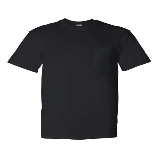 Gildan&reg; Dryblend Pocket Crewneck Short Sleeve T-Shirt Cotton Polyester Blend Black {1}