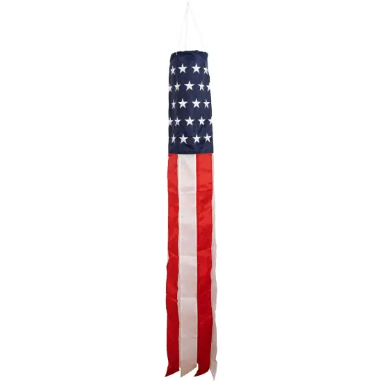 Northlight Patriotic Stars and Stripes Outdoor Windsock - 60" Blue {1}