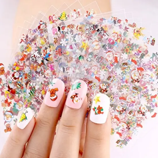 Wrapables 24 Sheets Falala Christmas Nail Stickers Holiday Nails Set Nail Art Sheets {5}