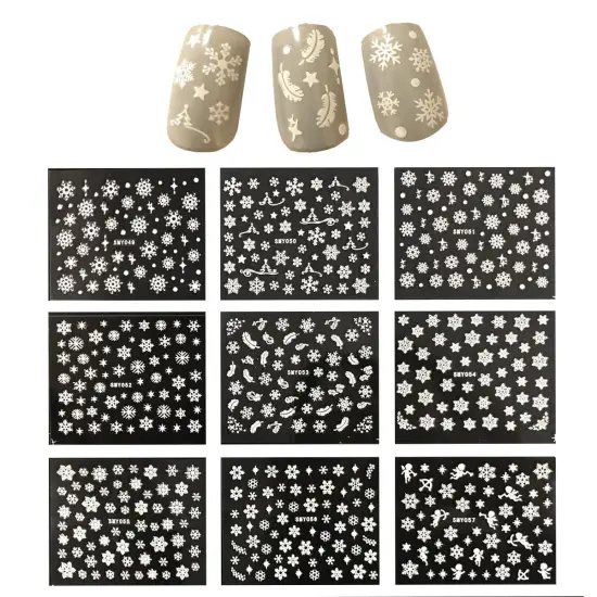 Wrapables Snowflakes Nail Stickers Nail Art 3d Nail Decals, 12 Sheets {1}