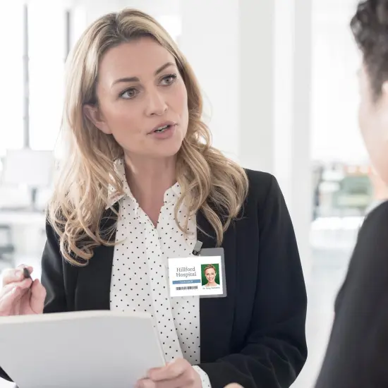 Avery Heavy Duty Badge Holders, 3" x 4", 100 Horizontal ID Badge Holders with Clips (2923) Clear {2}