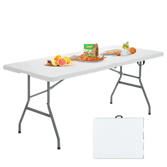 6' Folding Portable Plastic Outdoor Camp Table {4}
