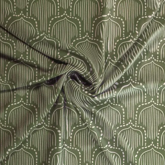 Moss Green Abstract Boho Leaf Bullet Fabric 1 yard {4}