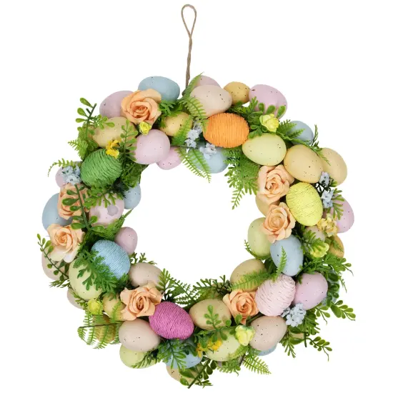 Northlight Artificial Floral Easter Egg Spring Wreath - 15" Multi {1}