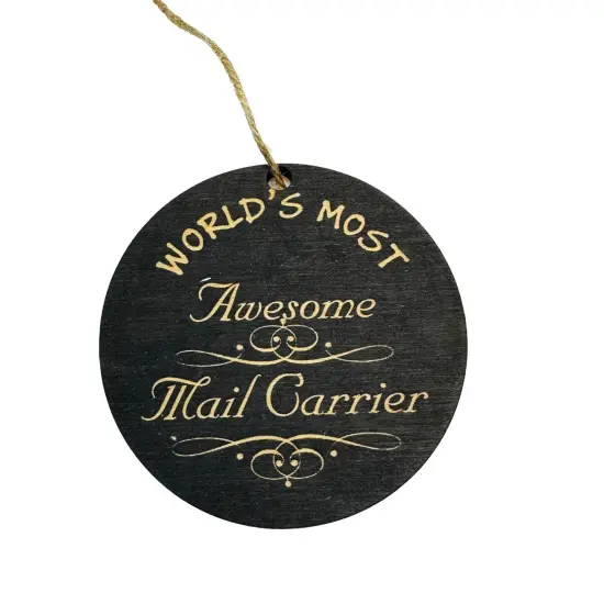 Ornament - Worlds most awesome Mail Carrier- BLACK Ornament {2}