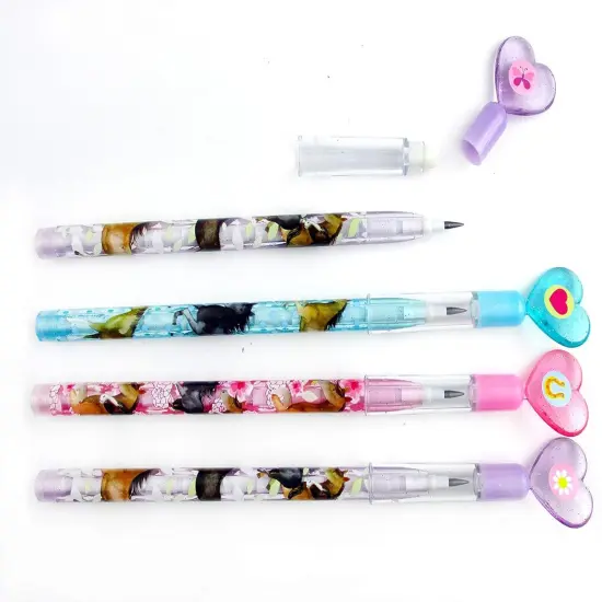 TINYMILLS 24 Pcs Horse and Pony Multi Point Stackable Pencil with Eraser {3}