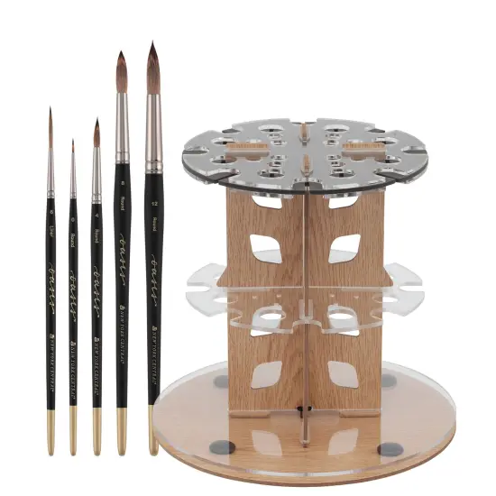 New York Central Oasis Synthetic Brush - Value Set of 5 - Handmade in Germany, Professional Watercolor Brushes with Ergonomic Handle, Soft, Absorbent Bristles for Artists {1}