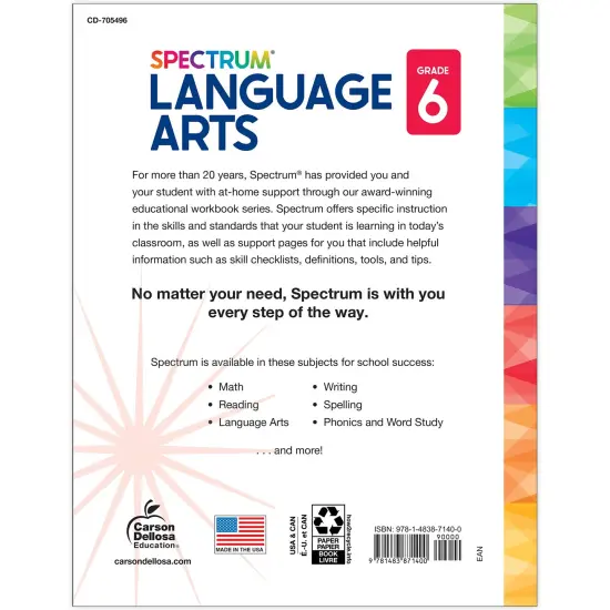 Spectrum Gr6 Language Arts Workbook {3}