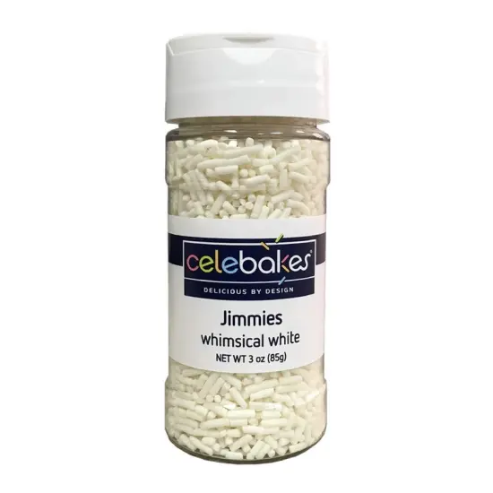 Celebakes Whimsical White Jimmies, 3 oz. {1}