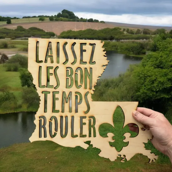 Laissez les Bon Temps Rouler - Maple Sign 14x13in {2}