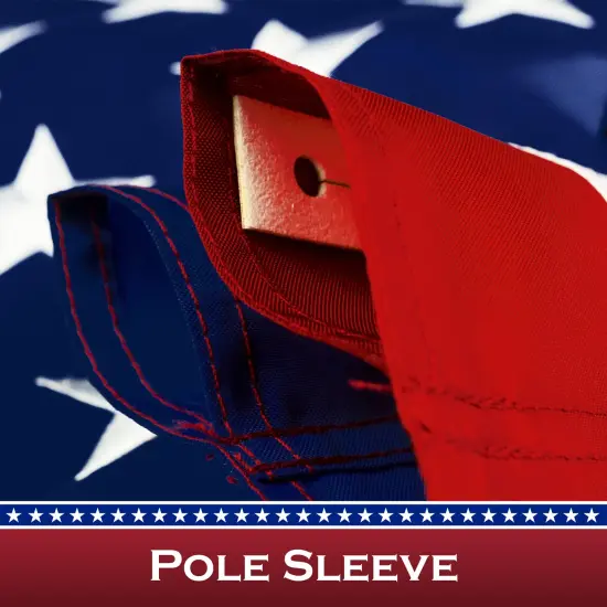 American Flag 210D Embroidered Polyester 2x3 Ft - with Pole Sleeve {2}