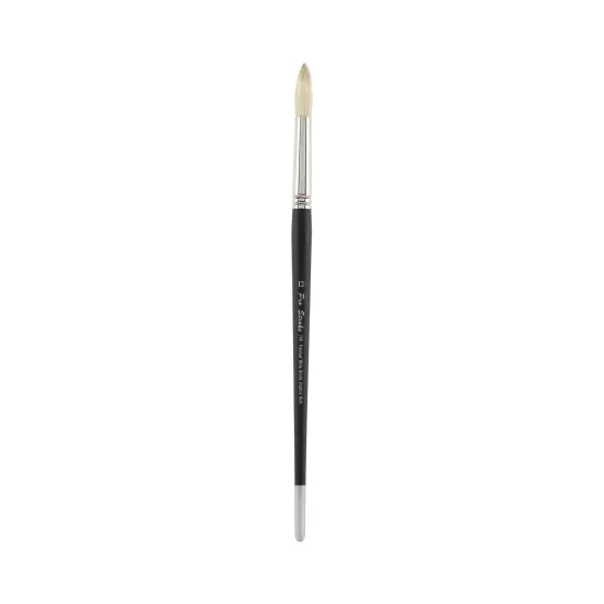 Creative Mark Pro Stroke Premium White Chungking Hog Bristle Artist Paint Brush - Round- Natural Bristle Brush w/ Great Control Suitable for Oils, Watercolors, Acrylics, Alkyds, Caseins {1}