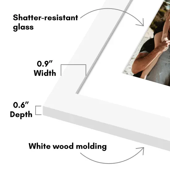 Americanflat 10x20 Collage Picture Frame - Displays (3) 5x7 Photos with Mat or (1) 10x20 Photo without Mat - Wall Gallery Decor - Plexiglass Cover - Hanging Hardware - Black {3}