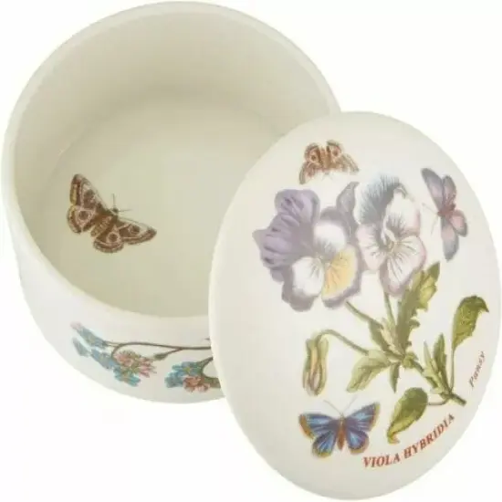 Portmeirion Botanic Garden Set of 3 Mini Covered Porcelain Boxes, Flowers Motif {3}