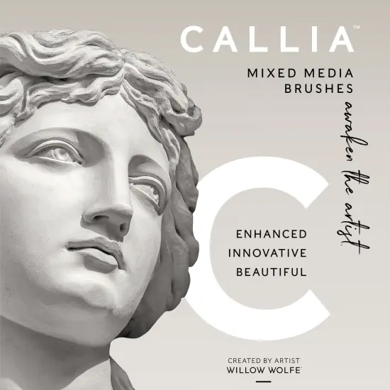 Willow Wolfe Callia Artist Mixed Media Detail Brush Set-Round, Liner, Filbert, Flat, Angle {3}
