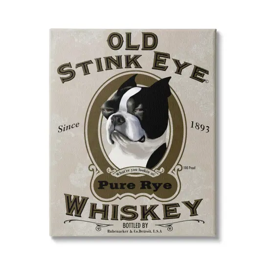 Stupell Industries Old Stink Eye Whiskey Dog Canvas Wall Art {1}