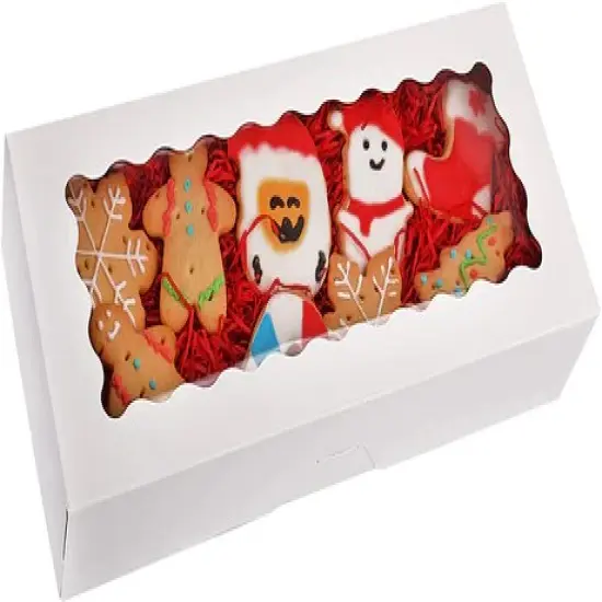12.5" x 5.5" x 2.5" White Bakery Boxes with Window Pastry Boxes for Strawberries, Cookies and Desserts {1}