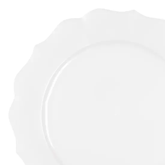 Pearl White Round Lotus Plastic Dinner Plates - 10.25" (120 Plates) {1}