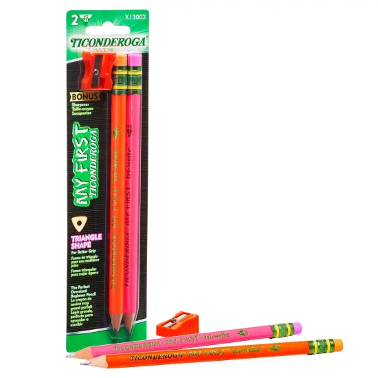 My First&reg; Tri-Write&trade; Wood-Cased Pencils, Neon Assorted, 2 Per Pack, 12 Packs {3}