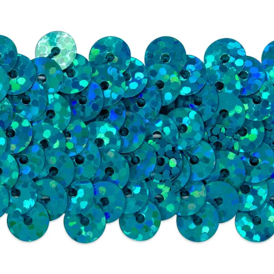20 yards of 1 1/4" Starlight Stretch Sequin Trim | 20 yard cut AquaBlue {1}