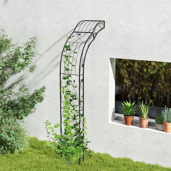 Garden Arch Arbor Trellis For Climbing Plants Roses Vines-Black {1}