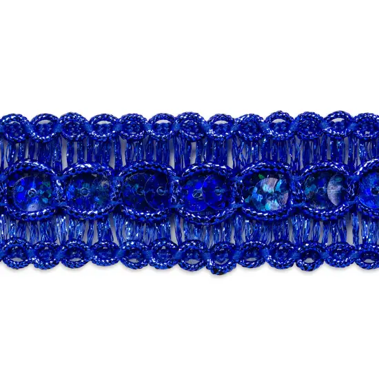 20 yards of Trish Sequin Metallic Braid Trim | 20 yard cut Royal Blue {1}