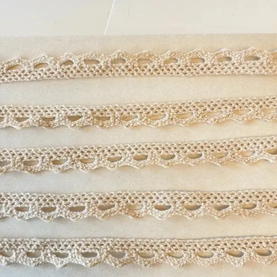 Kitcheniva 1/2" Wide 3 Yards Beige Cotton Crochet Trim {2}