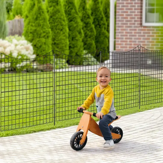 Decorative Garden Fence With 5 Panels And 5 Stakes-black {5}