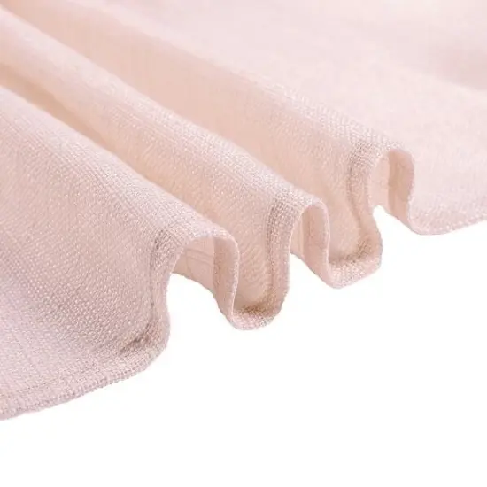 120" Round Faux Burlap Tablecloth Blush {2}