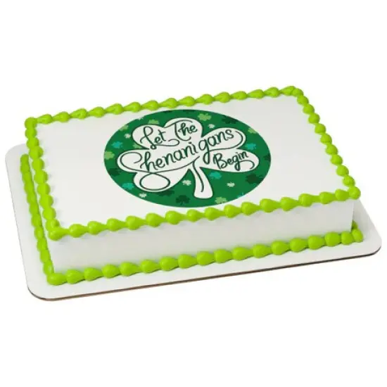 Let The Shenanigans Begin St. Patrick's Day Edible Cake Image PhotoCake&reg; {1}