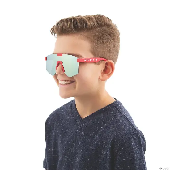 Kids Patriotic Retro Shield Sunglasses 6 Pieces {2}
