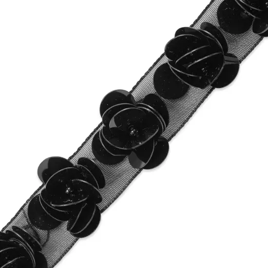 10 Yards of Yeseni 1/2" Sequin Florets Designer Trim | 10 yard cut {1}