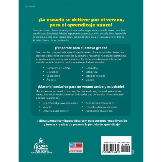 Summer Bridge Activities Spanish, Grade 7-8 {3}