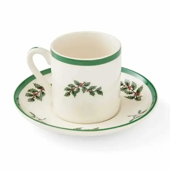 Spode Christmas Tree Espresso Cup and Saucer, Set of 4 {4}
