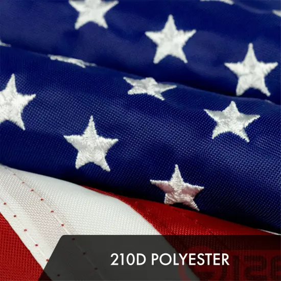 American Flag 210D Embroidered Polyester 12x18 Inch {4}