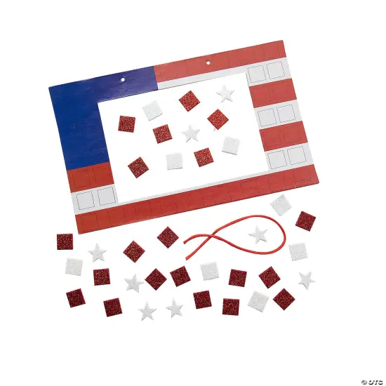 Mosaic Patriotic Flag Picture Frame Sign Craft Kit- Makes 12 {2}