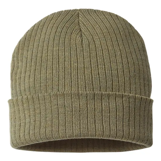 Atlantis Headwear&reg; Sustainable Rib Cuffed Beanie Olive {1}
