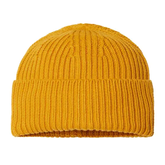 Atlantis Headwear&reg; Sustainable Chunky Rib Cuffed Beanie Mustard yellow {1}