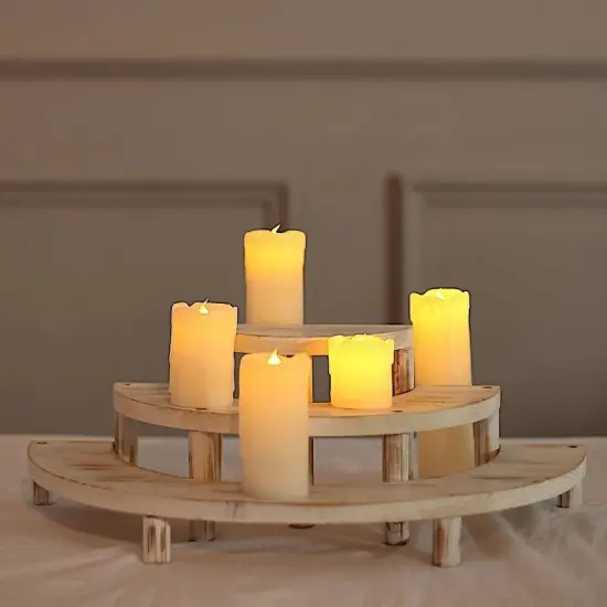 WHITEWASHED 3 Semicircle 3 Tier Wooden Cupcake Dessert DISPLAY STANDS {4}