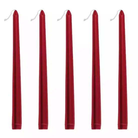 24 Metallic Red Premium 10" Taper Candles Unscented {4}