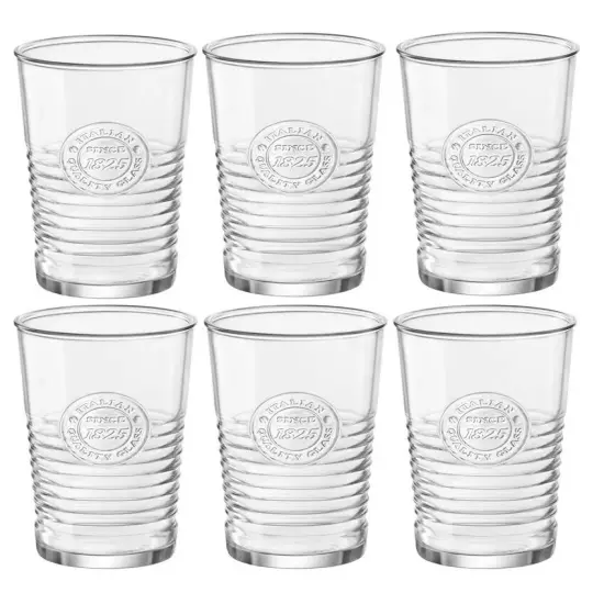 Set of 6 Bormioli Rocco Officina1825 Vintage Style Cooler Drinking Glass 16 oz {1}