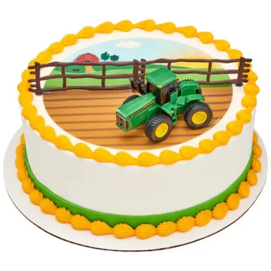 John Deere Farm Tractor with Fence Cake Kit 3 Piece {3}
