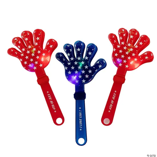 Large Light-Up Patriotic Hand Clappers - 12 Pc. {3}