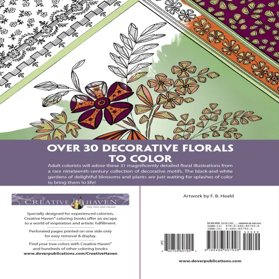 Creative Haven: Floral Inspirations Coloring Book-Softcover {2}