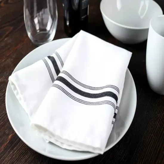 12 Pack Bistro Napkins Black {4}