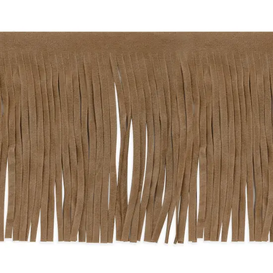 10 yards of 4" Faux Suede Fringe Trim Beige {1}