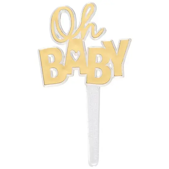 Oh Baby Shower Foil gold Cake Cupcake Rings - 12ct per order {4}
